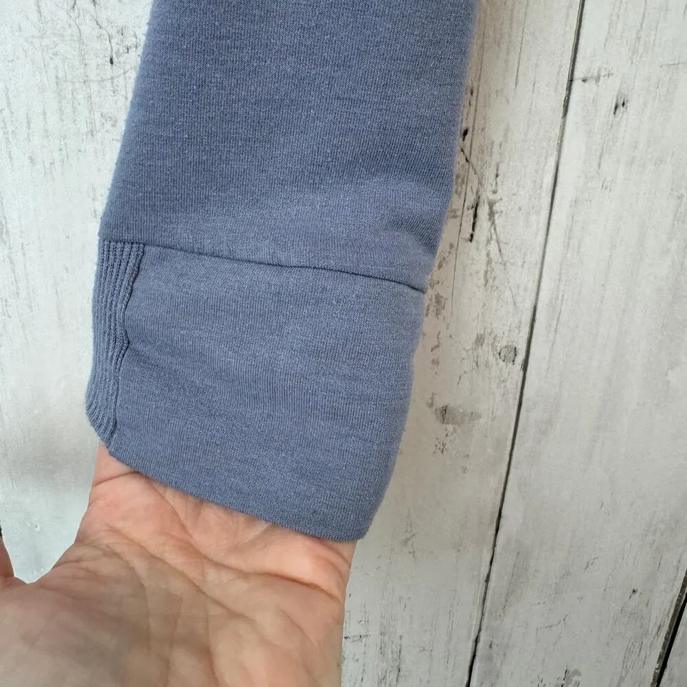 Gymshark Steel Blue Solace Cropped Long Sleeve Tumbhole Sweater Size Small - Picture 7 of 14